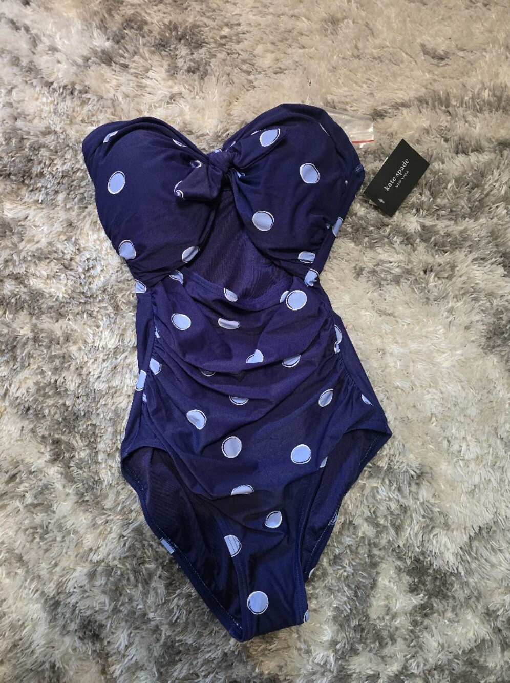 kate spade Navy Blue Polka Dot One-Piece Swimsuit